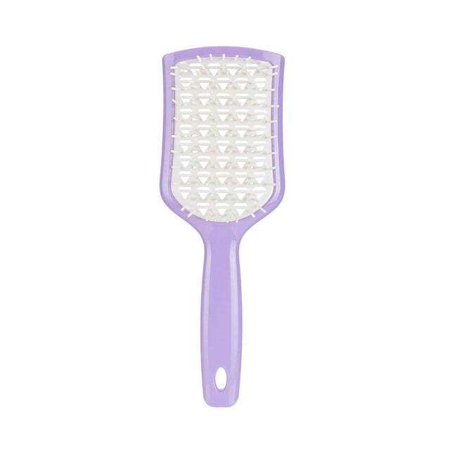 Cepillo desenredante para cabello rizado y grueso, para peinar y alisar, profesional para mujeres. Púrpura