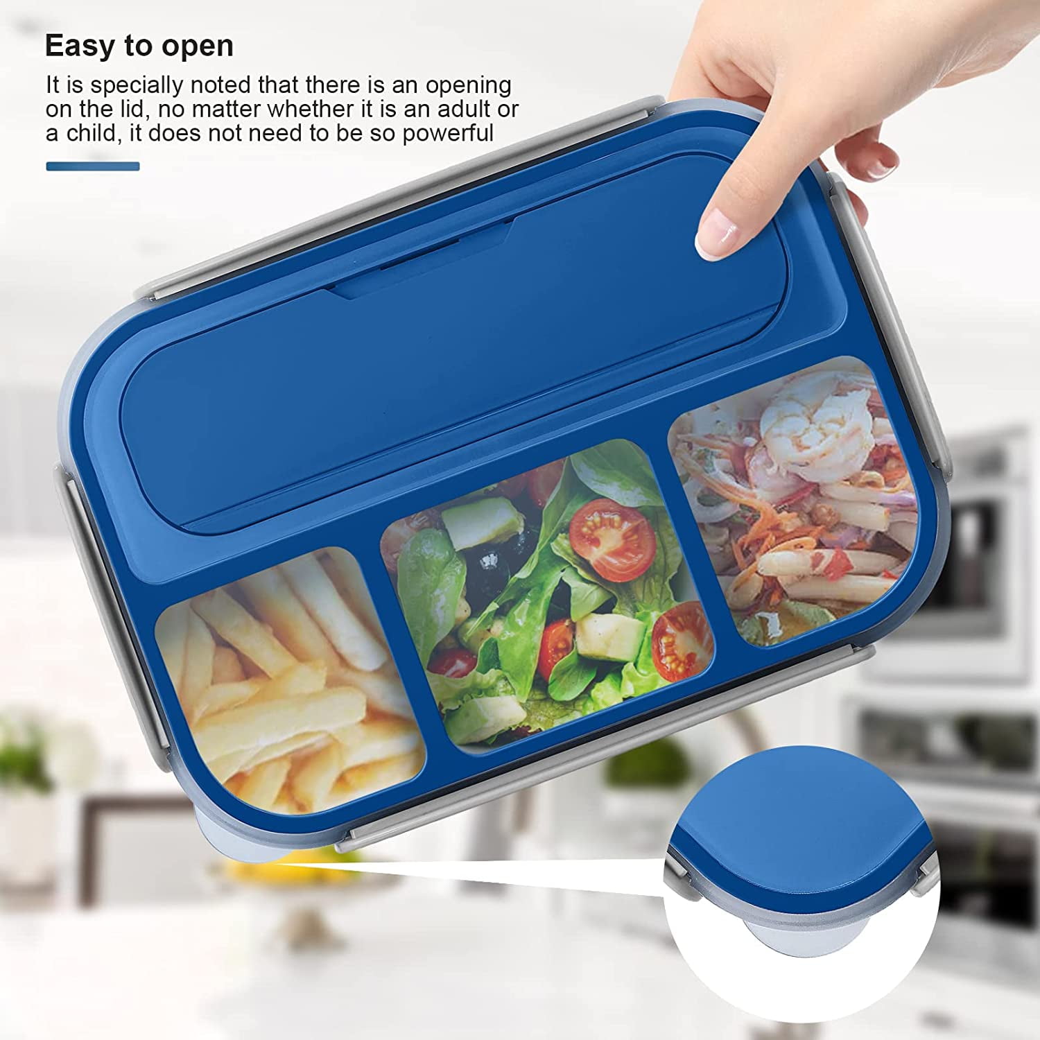  Dagugu Lunch Box Kids,Bento Box Adult Lunch Box,Lunch Box  Containers for Adults/Kids/Toddler,5 Compartments Bento Lunch Box with  Leakproof Sauce Vontainers,Microwave/Dishwasher/BPA Free(Blue): Home &  Kitchen