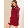 thumbnail image 4 of Unique Bargains Élégant Cravate Partie Maille Pure Panneau Points une Ligne Mini Robe de Femmes, 4 of 6