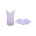 thumbnail image 5 of Haitryli Ballet Gymnastics Dance Leotards for Girls Kids Ballerina Outfit Dress with Sequins Tulle Tutu Skirt Lavender Leotard&Skirt 120/S, 5 of 7