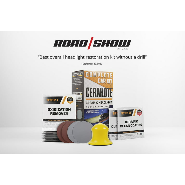  CERAKOTE® Ceramic Headlight Restoration Kit – Guaranteed To  Last As Long As You Own Your Vehicle – Brings Headlights back to Like New  Condition - 3 Easy Steps - No Power Tools Required : Automotive