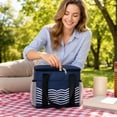 thumbnail image 6 of Insulated Lunch Bag | Reusable Cooler Lunch Bag for Work, Insulated Lunch Bag for Women and Men, Navy Canvas Portable Cooler Bag for Picnics, 6 of 6