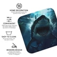 thumbnail image 3 of Vsdgher Undersea Shark Leather Coasters for Drinks, Durable Drink Coasters 4 Set for Tabletop Protection, Luxurious Home Décor and Housewarming Gift ( {designName})Square, 3 of 6