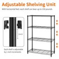 thumbnail image 3 of Wire Shelving Unit 4 Tier Wide Kitchen Shelf Adjustable Storage Shelf Metal Microwave Rack NSF Shelves 14" D x 36" W x 54" H Steel Utility Layer Shelf for Pantry Closet Laundry, Black, 3 of 7