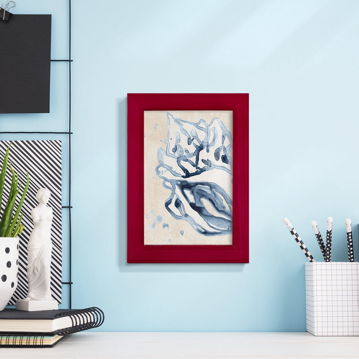 Water Shells II - Framed Print w/glass - Cherry Red