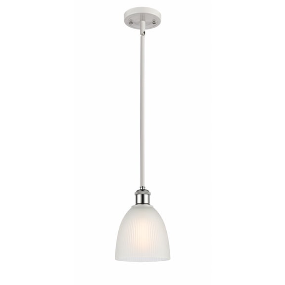Innovations 516-1S-WPC-G381 Castile 1 Light Pendant part of the Ballston Collection, White and Polished Chrome
