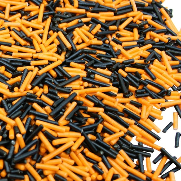 Naturejam Halloween Decorative Black and Orange Halloween Themed 8oz Sprinkles-Ice Cream Topping-Jimmies-Cupcake Cookie and Cake Decorations