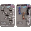 16 Gauge Colorful Crystal Eyebrow Value
