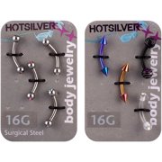 16 Gauge Colorful Crystal Eyebrow Value