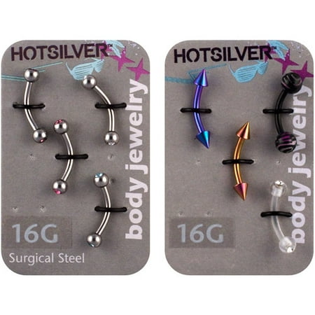 16 Gauge Colorful Crystal Eyebrow Value