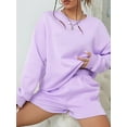 thumbnail image 2 of KelaJuan Women Pajamas Set 2 Pieces Loungewear Suits Solid Color Long Sleeve Sweatshirts Tops and Shorts Sleepwear Outfits, 2 of 6