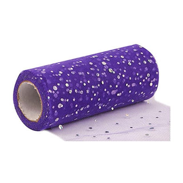 Jikaix 1 Rollo de Adorno de Purpurina Rollo de Tul Sin Olor Red Hilado Decoraciones de Guirnalda Cinta Transparente para Interiores