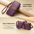 thumbnail image 6 of Allytechgroup Wallet Case for iPhone 13 Pro with Credit Card Slot, PU Leather Flip Cover with Shoulder Strap Wrist Strap Shockproof Protective Full Body Bumper for iPhone 13 Pro, Purple, 6 of 9