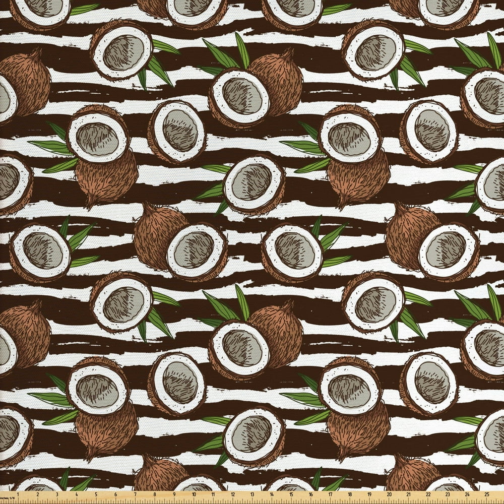 Tropical Upholstery Fabric by the Yard, Coconut Palm Tree Exotic