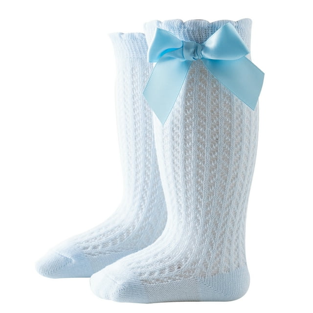 Diconna Chaussettes Respirantes pour Bébé Fille avec Nœud Papillon