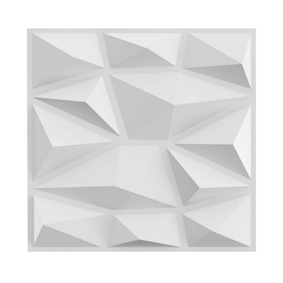 Costway 100 Pack 3D Wall Panels, PVC Diamond Textured Wall Tiles for Living Room Bedroom