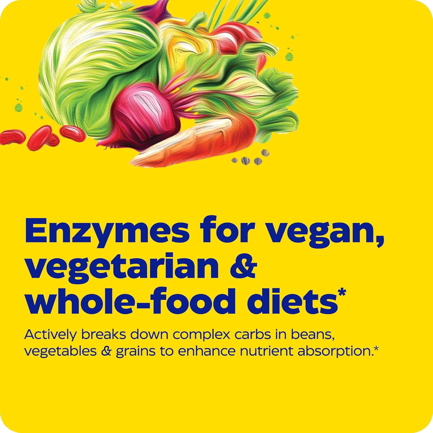 Enzymedica VeggieGest, Digestive Enzymes for Vegan, Vegetarian and Raw Diets, Prevents Gas and Bloating, 90 Capsules