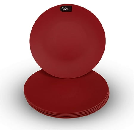 

Coza Design- Durable Plastic Plate Set- BPA Free- Set of 6 (Bold Red)