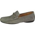 thumbnail image 2 of Mens Masimo Suede Dress Driving Moccasin Casual Loafer Slip On Fashion Shoe 39641-6.5D(M)US Grey Weathered Horse Bit Buckle, 2 of 7