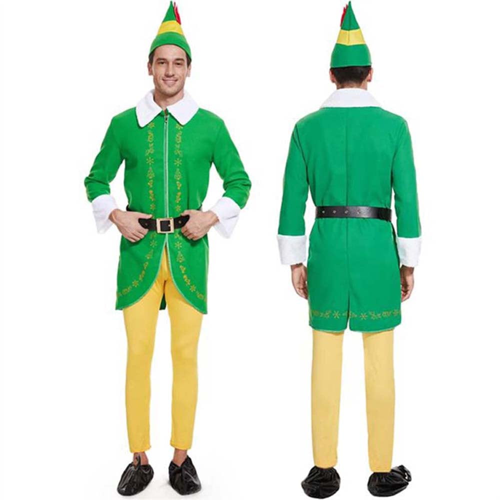 Buddy Costume The Elf for Men, Christmas Elf Costume, full holiday