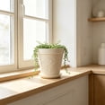 thumbnail image 4 of Large Faux Ceramic Embossed Planter with Sturdy Plastic Construction and Removable Tray, Modern Plant Pot for Flowers, Greenery, and Home Garden Decoration., 4 of 6