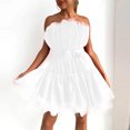 thumbnail image 3 of Cameland Robe en Tulle Sans Manches pour Femmes, Robe Courte en Tulle Solide, Robe de Princesse Sans Bretelles pour Fête, 3 of 5