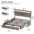 thumbnail image 3 of Cama Matrimonial FABATO Cama con cajones y Luces LED, 3 of 10