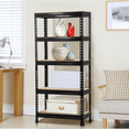 thumbnail image 2 of Yaheetech 5 Tiers Storage Shelf Metal Frame Organizer Rack 330LB Capacity for Each Tier, Black, 2 of 8