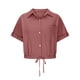 thumbnail image 4 of Camisa de manga corta con solapa y botones para mujer, top de playa con bolsillo, poliéster ligero, versátil para ocasiones informales y al aire libre, 4 of 6