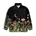 thumbnail image 4 of Uorisanigo Kids Girls Sweatshirt Oversized Quarter Zip Up Sweatshirts School Aesthetic Mushroom Long Sleeve Pullover Top Drop Shoulder Cropped Pullover Hoodies Fall Clothes, 4 of 7