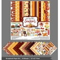 thumbnail image 3 of Inkdotpot Autumn Fall Theme Collection Double-Sided Scrapbook Paper Kit Cardstock 12"x12" Card Making Paper Pack With Sticker Sheet - 16 Pages - Orange, 3 of 4