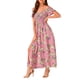 thumbnail image 4 of Vestidos florales INSPIRE CHIC para mujer, vestido midi de playa sin hombros de verano, talla XS, color rosa, 4 of 5