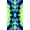 BLUE/PURPLE/LIME, variant on Chiffon Printed Savvy Geometric Print Fabric Sheer Dress Sewing Apparel (BLUE/RUST/JADE, ByYard)
