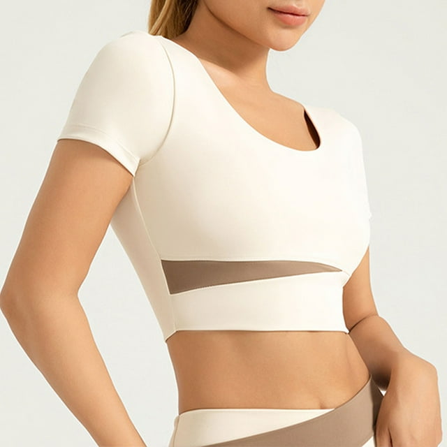Économies à Durée Limitée, T-Shirt Décontracté pour Femmes à Col Rond Uni à Manches Courtes, T-Shirt Polyvalent pour un Confort Quotidien Léger et Aéré/nylon, Spandex, Blanc, Sopatenor