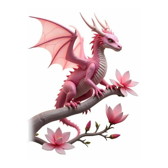 Diamond Art Kit for Adults, Cool Dragon Pink Print No.452 Diamond Painting for Adults Beginners, 5D DIY Diamond Art Painting Kits, Colorful Diamond Painting Craft for Home Decor 12x16