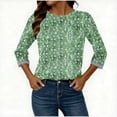 thumbnail image 4 of LiMoi Women's Floral Print 3/4 Sleeve Round Neck Casual Tops Tees Tshirts Shirts Blouse for Spring Summer Season My Order My Items, 4 of 6
