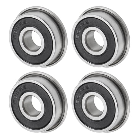 Uxcell 4-Pack F608-2RS Flanged Ball Bearing, 1/3" x 7/8" x 2/7" Rubber Sealed