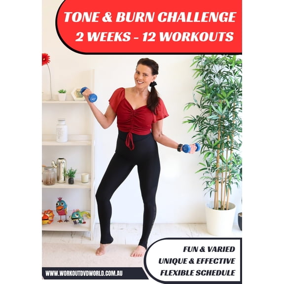 2 Week Tone and Burn Challenge 12 Workouts on 2 DVDs- Barlates Body Blitz - Linda Stejskal