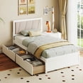 thumbnail image 2 of Costway Twin Size Bed Frame with 2 Storage Drawers Upholstered Headboard Wood Structure, 2 of 10