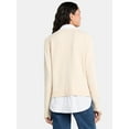 thumbnail image 3 of Time and Tru Women's Layered Look Sweater, Midweight, Sizes XS-XXXL, 3 of 5