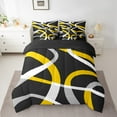 thumbnail image 2 of Feelyou Aesthetic Abstract Art Bedding Comforter Set 7pcs, Contemporary Geometric King Bedding Sets, Orange Gray White Black Bed Sheets, 2 of 8