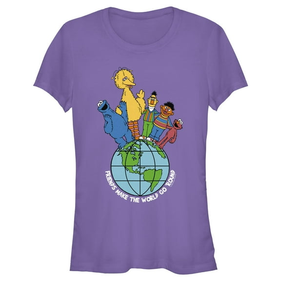 Junior's Sesame Street Friends Make the World Go Round Graphic T-Shirt