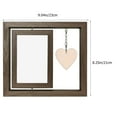 thumbnail image 3 of Rotating Wood Picture Frame Rustic Rotating Photo Frames Wood Photos Frame with Heart Pendant, 3 of 5