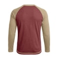 thumbnail image 5 of Daiosportswear Color Block Tops for Men Casual Stylish Crewneck Raglan Long Sleeve Baseball Tee Shirts Fall Pullover Red M, 5 of 7