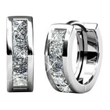 Cate & Chloe Bianca 18k White Gold Hoop Earrings with Swarovski ...