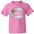 thumbnail image 3 of Inktastic Happy Easter with Cross and Flowers Youth T-Shirt, 3 of 5