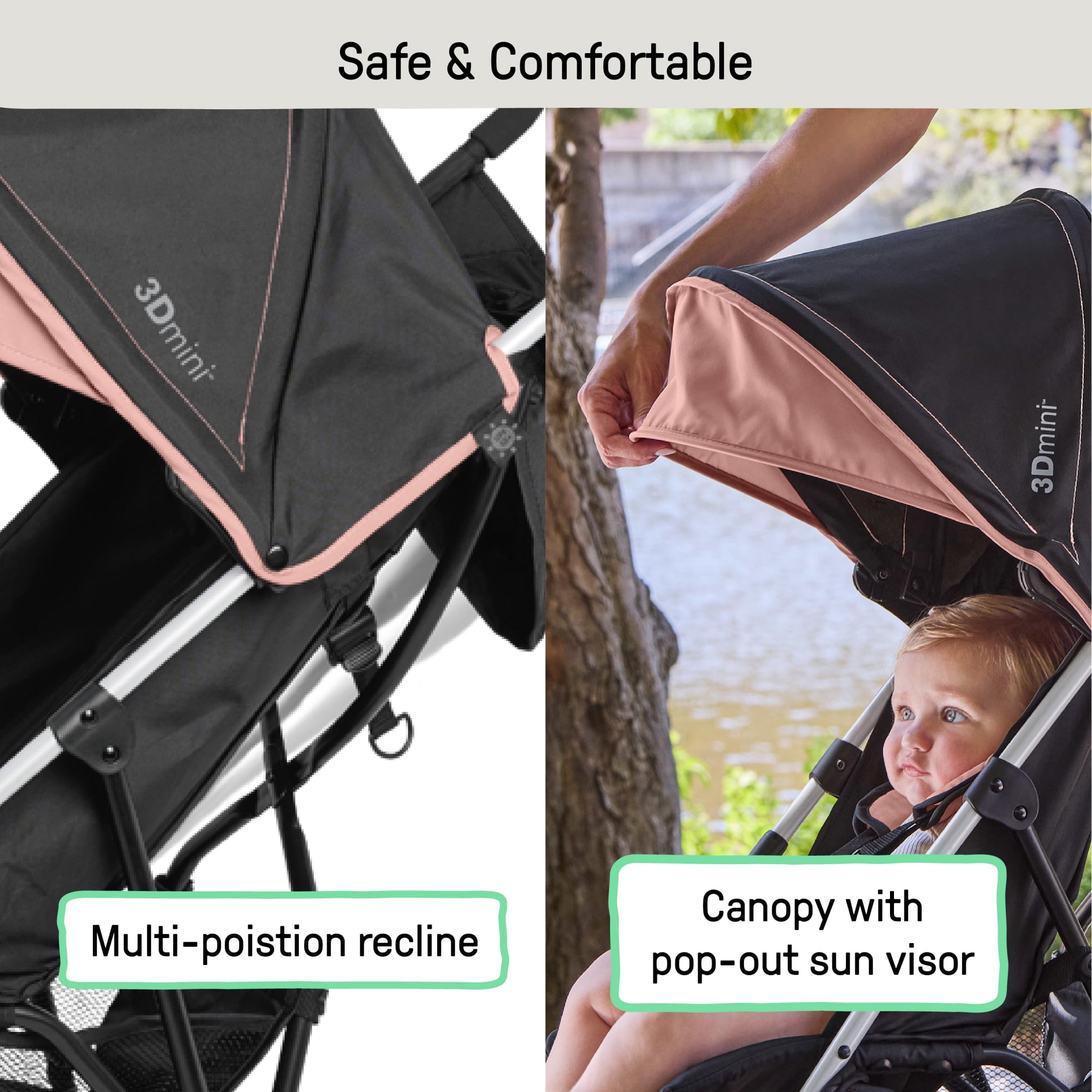 Ingenuity 3D Mini Convenience Stroller, Dusty Rose Pink, Toddler