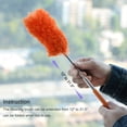 thumbnail image 4 of Uxcell 12" to 31.5" Microfiber Cleaning Duster, Washable Extendable Brush Orange 2Pack, 4 of 5