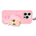 thumbnail image 4 of For Iphone 14 Pro Silicone Wallet Phone Case With Lanyard(Deep Pink Pig),iPhone 16 Pro Max, 4 of 5