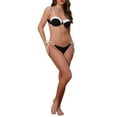 thumbnail image 2 of INSPIRAR CHIC Conjuntos de Bikini de Color Contrastante de Mujer de 2 Piezas con Tirantes Espagueti y Parte Inferior Triangular Trajes de Baño Talla X-Large Negro-Blanco, 2 of 5